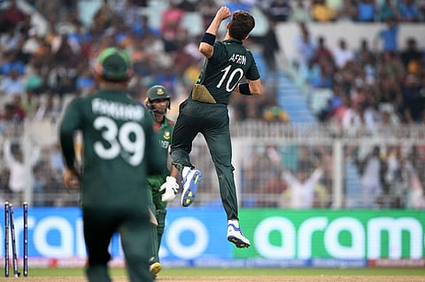 ബംഗ്ലാദേശ് വിക്കറ്റ് വീഴ്ത്തിയ ഷഹീന് അഫ്രിദീയുടെ ആഹ്ലാദം