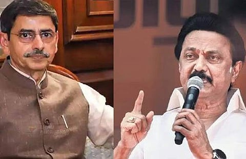 ഗവര്ണര് ആര് എന് രവി, മുഖ്യമന്ത്രി എം കെ സ്റ്റാലിന്, /ഫോട്ടോ: എക്സ്, ന്യൂ ഇന്ത്യന് എക്സ്പ്രസ്