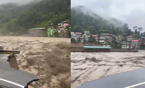 സിക്കിം മേഘവിസ്ഫോടനത്തില് തകര്ന്ന ദേശീയപാത 10