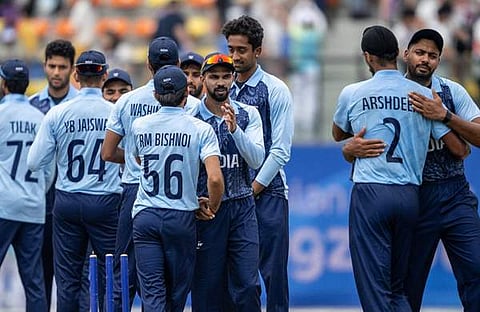 ഏഷ്യന് ഗെയിംസില് ഫൈനലില് പ്രവേശിച്ച ഇന്ത്യന് ടീമിന്റെ ആഹ്ലാദ പ്രകടനം, എക്സ്