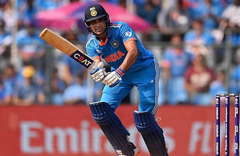 ലോകകപ്പില് ന്യൂസിലന്ഡിനെതിരായ സെമി മത്സരത്തില് ശുഭ്മാന് ഗില്ലിന്റെ ബാറ്റിങ് /ഫോട്ടോ- ഇന്ത്യന് ക്രിക്കറ്റ് ഫെയ്സ്ബുക്ക്