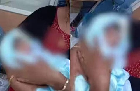 കുഞ്ഞിനെ പരിപാലിക്കുന്നതിന്റെ വീഡിയോ ദൃശ്യം