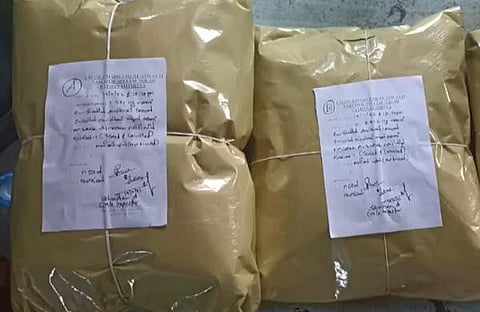 പിടിച്ചെടുത്ത കഞ്ചാവ്/ ടിവി ദൃശ്യം