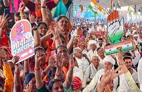 ബിജെപിയുടേയും കോൺഗ്രസിന്റെയും പ്രചാരണം/ പിടിഐ