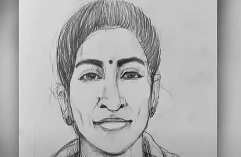 പ്രതിയെന്ന് സംശയിക്കുന്ന സ്ത്രീയുടെ രേഖാചിത്രം പൊലീസ് പുറത്തുവിട്ടപ്പോൾ