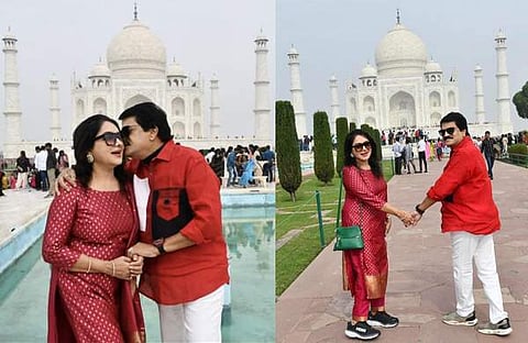 ലേഖയും ശ്രീകുമാറും താജ്മഹലിൽ/ ഫെയ്സ്ബുക്ക്