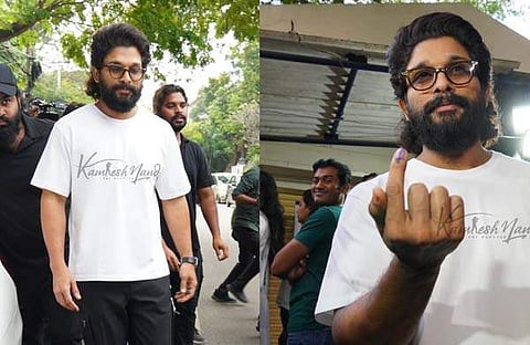 അല്ലു അര്ജുന് നിയമസഭാ തെരഞ്ഞെടുപ്പില് വോട്ട് രേഖപ്പെടുത്തിയ ശേഷം