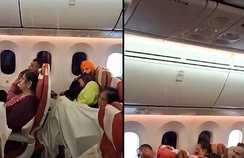 എയർ ഇന്ത്യ  വിമാനത്തിൽ വെള്ളച്ചോർച്ച/ എക്സ് വിഡിയോ സ്ക്രീൻഷോട്ട്