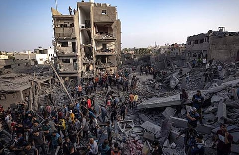 ഗാസയിലെ മഘാസി അഭയാർത്ഥി ക്യാമ്പിന് നേർക്കുണ്ടായ ആക്രമണം/ പിടിഐ