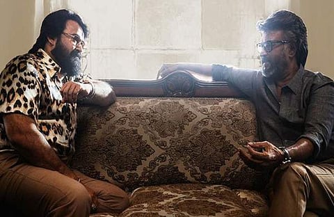 മോഹൻലാൽ രജനീകാന്തിനൊപ്പം/ എക്സ്