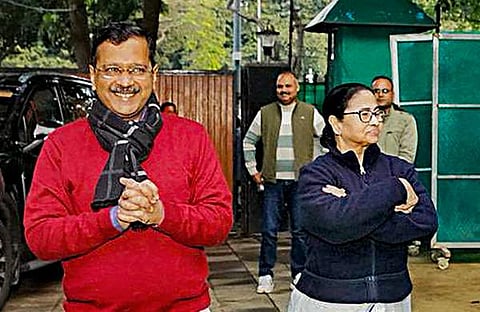 കെജരിവാളും മമതയും/ പിടിഐ