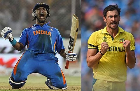 യുവരാജ് സിങ്, മിച്ചൽ സ്റ്റാർക്ക്/ ട്വിറ്റർ