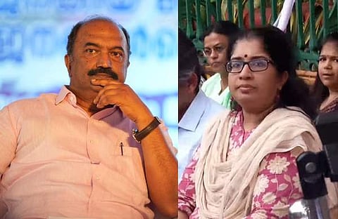 കെഎൻ ബാലഗോപാൽ/ ഫെയ്സ്ബുക്ക്, ഡോ ആശ പ്രതിഷേധ സമരത്തിൽ പങ്കെടുക്കുന്നു/ ടെലിവിഷൻ ദൃശ്യം