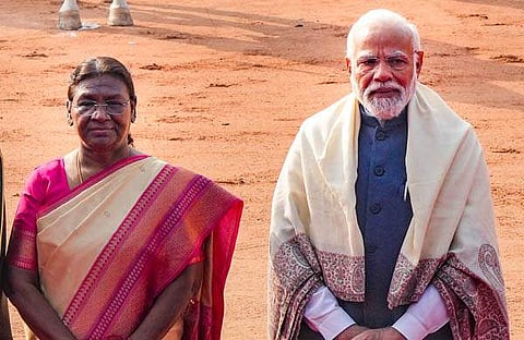 രാഷ്ട്രപതി ദ്രൗപദി മുർമുവും പ്രധാനമന്ത്രിയും/ പിടിഐ