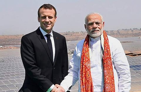 മക്രോണിനൊപ്പം നരേന്ദ്രമോദി/ ഫയൽ