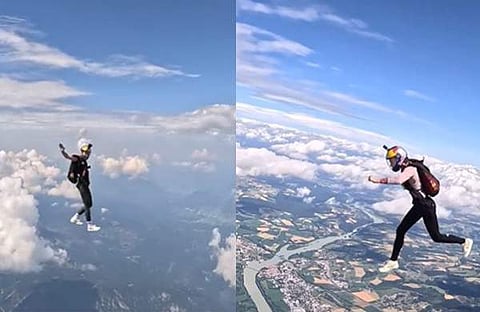 മജ കുസിന്സ്ക സ്കൈ ഡൈവിങ്ങിനിടെ/ ഇൻസ്റ്റഗ്രാം