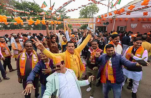 രാജസ്ഥാനില് ബിജെപി പ്രവര്ത്തകരുടെ ആഹ്ലാദപ്രകടനം, പിടിഐ