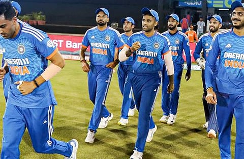 പരമ്പര നേടിയതിൽ താരങ്ങളുടെ ആഹ്ലാദ പ്രകടനം, image credit/ bcci