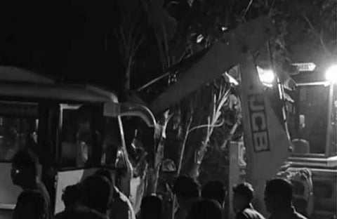 അപകടത്തിന്റെ ടെലിവിഷൻ ദൃശ്യം