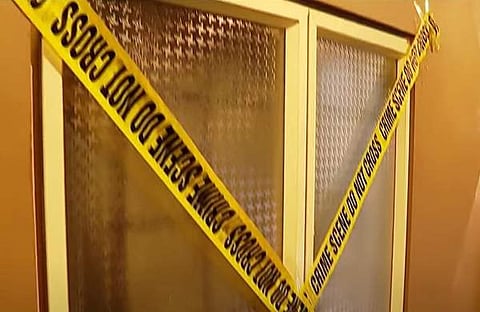 മുറി പൊലീസ് സീല് ചെയ്തിരിക്കുന്നു/ ടിവി ദൃശ്യം