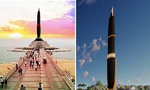 കരണാനിധിയുടെ സ്മാരകം വിവാദത്തിൽ/ചിത്രം ട്വിറ്റർ