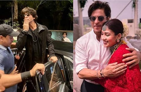 നയൻതാരയുടെ വീട്ടിലെത്തിയ ഷാരുഖ് ഖാൻ ആരാധകരെ അഭിവാദനം ചെയ്യുന്നു, ഷാരുഖ് ഖാനും നയൻതാരയും/ ചിത്രം; ട്വിറ്റർ