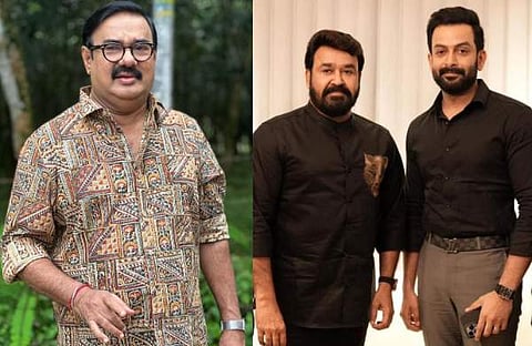 മണിയൻപിള്ള രാജു, മോഹൻലാലും പൃഥ്വിരാജും/ ചിത്രം; ഫെയ്സ്ബുക്ക്