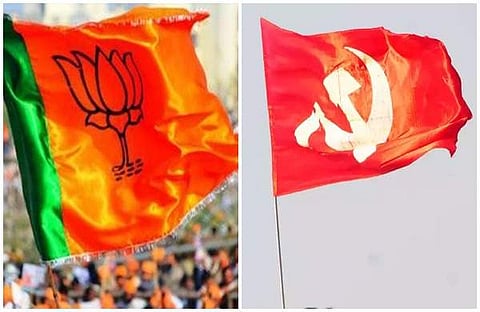 ബിജെപി,സിപിഎം പതാകകള്