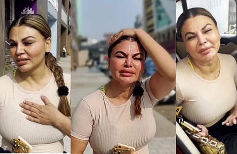 വിഡിയോയിൽ കരയുന്ന രാഖി സാവന്ത്/ വിഡിയോ സ്ക്രീൻഷോട്ട്