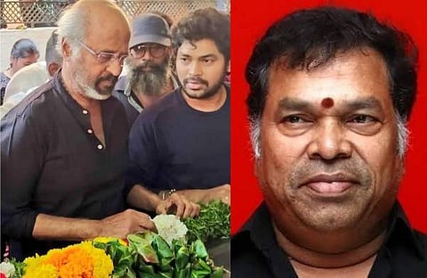 മയിൽസാമിക്ക് ആദരാഞ്ജലി അർപ്പിക്കാൻ രജനീകാന്ത് എത്തിയപ്പോൾ, മയിൽസാമി/ ചിത്രം; ഫെയ്സ്ബുക്ക്