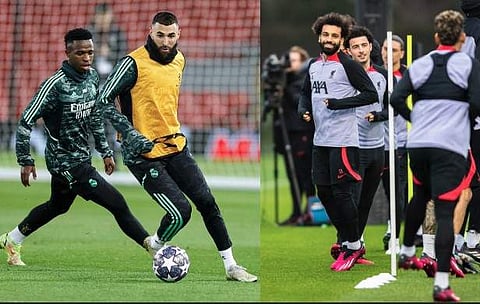 റയൽ, ലിവർപൂൾ താരങ്ങൾ പരിശീലനത്തിൽ/ ട്വിറ്റർ