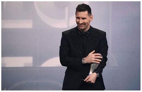 ഫിഫ ഗി ബെസ്റ്റ് പുരസ്കാരം നേടി ലയണൽ മെസി/ ചിത്രം: എഎഫ്പി