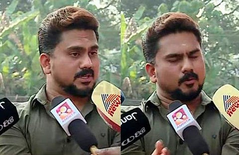 വിജേഷ് പിള്ള മാധ്യമങ്ങളോടു സംസാരിക്കുന്നു/ടിവി ദൃശ്യം