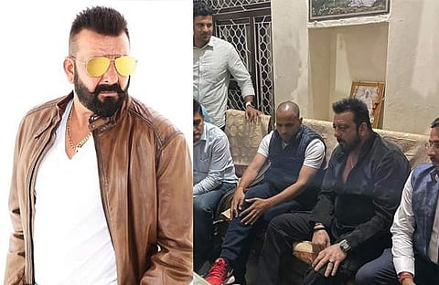 സഞ്ജയ് ദത്ത്/ ഫെയ്സ്ബുക്ക്, സഞ്ജയ് ദത്ത് സുഹൃത്തിന്റെ വീട്ടിലെത്തിയപ്പോൾ/ വിഡിയോ സ്ക്രീൻഷോട്ട്