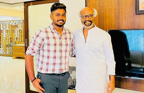 സഞ്ജു സാംസൺ രജനീകാന്തിനൊപ്പം/ ചിത്രം; ഫെയ്സ്ബുക്ക്