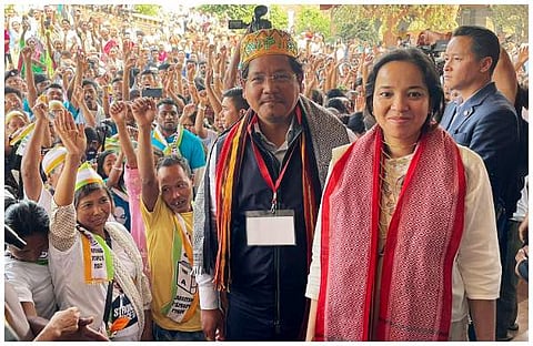 കൊണാര്ഡ് സാഗ്മയുടെ വിജയാഘോഷം/എഎന്ഐ