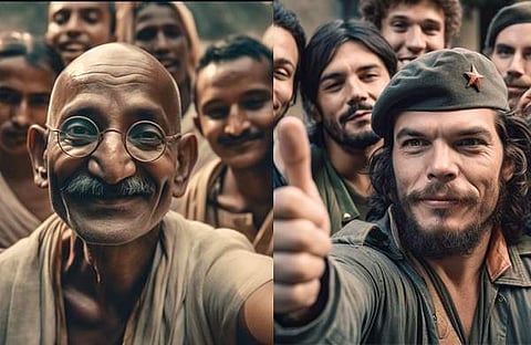 സെൽഫിയെടുത്ത് ഗാന്ധിയും ചെഗുവേരയും/ ചിത്രം ഇൻസ്റ്റാഗ്രാം