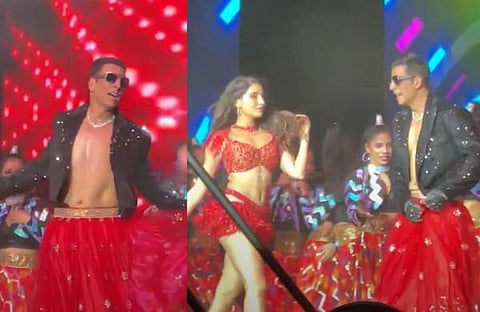 ലെഹങ്ക അണിഞ്ഞ് ഡാന്സ് ചെയ്യുന്ന അക്ഷയ് കുമാര്/ വിഡിയോ സ്ക്രീന്ഷോട്ട്