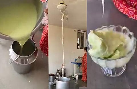 ഫാൻ മേയ്സ് ഐസ്ക്രീം/ ചിത്രം ട്വിറ്റർ വിഡിയോ സ്ക്രീൻഷോട്ട്