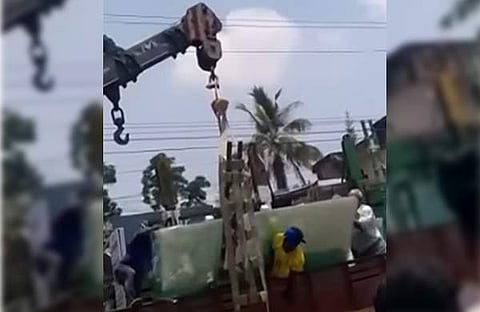 അപകടത്തിന്റെ ടെലിവിഷൻ ദൃശ്യം