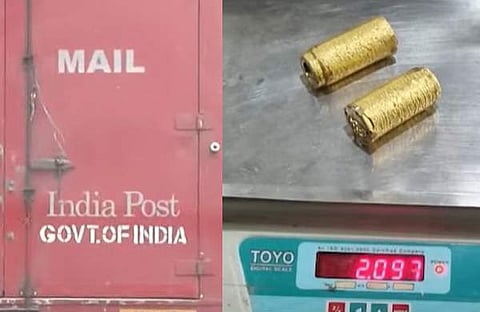 വിദേശപാഴ്സല് വഴി കടത്തിയ സ്വര്ണം/ ടിവി ദൃശ്യം