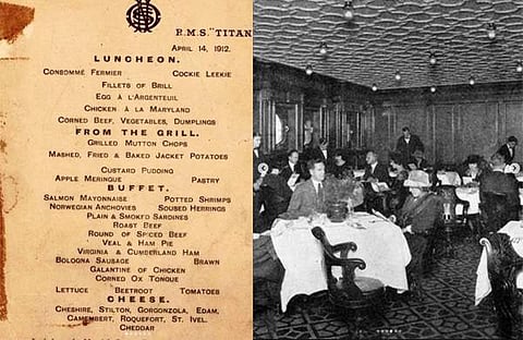 ടൈറ്റാനിക് മെനു കാർഡ്, യാത്രക്കാർ/ ചിത്രം ഇൻസ്റ്റാഗ്രാം