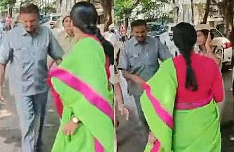 ശര്മിള പൊലീസുകാര്ക്കു നേരെ രോഷം പ്രകടിപ്പിക്കുന്നു/വിഡിയോ ദൃശ്യം