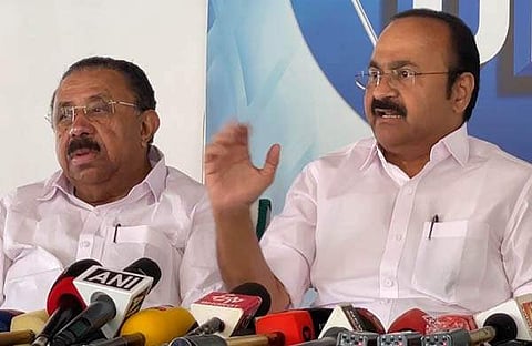 യുഡിഎഫ് യോഗത്തിന് ശേഷം മാധ്യമങ്ങളെ കാണുന്ന വിഡി സതീശനും എംഎം ഹസ്സനും