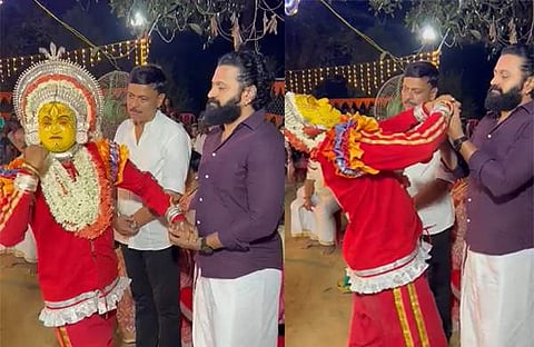 പഞ്ജുരുളിയുടെ അനുഗ്രഹം തേടുന്ന ഋഷഭ് ഷെട്ടി/ വിഡിയോ സ്ക്രീൻഷോട്ട്