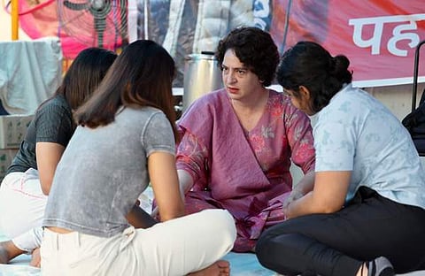 ഗുസ്തി താരങ്ങൾക്ക് പിന്തുണ അറിയിച്ച് പ്രിയങ്ക/ ചിത്രം ട്വിറ്റർ