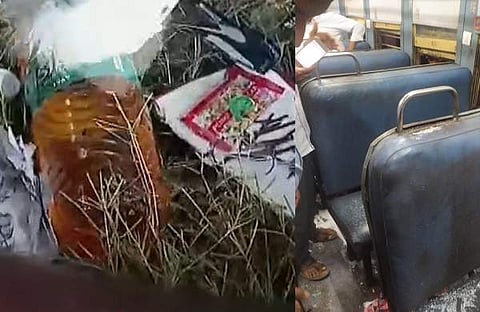 അക്രമിയുടേതെന്ന് സംശയിക്കുന്ന ബാഗിൽ നിന്ന് കണ്ടെത്തിയ സാധനങ്ങൾ/ ടെലിവിഷൻ സ്ക്രീൻഷോട്ട്