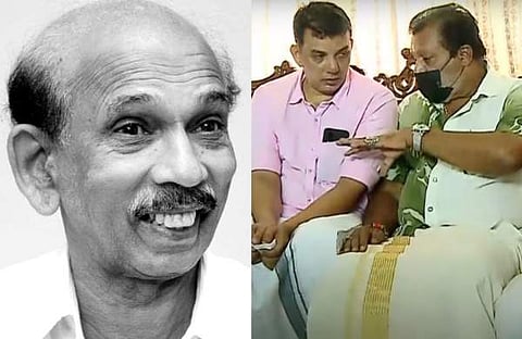 മാമുക്കോയ, മാമുക്കോയയുടെ മകനും സുരേഷ് ഗോപിയും/ വിഡിയോ സ്ക്രീൻഷോട്ട്