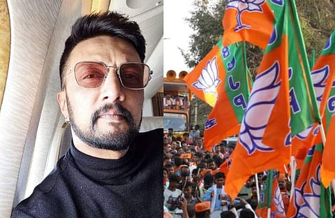 കിച്ച സുദീപ്, ബിജെപി കൊടി/ ഫെയ്സ്ബുക്ക്