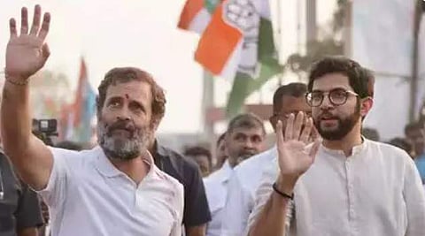 ഭാരത് ജോഡോ യാത്രയില് രാഹുല് ഗാന്ധിക്കൊപ്പം ആദിത്യ താക്കറെ/ഫയല്